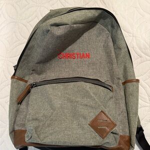 "Christian" name embroidered backpack